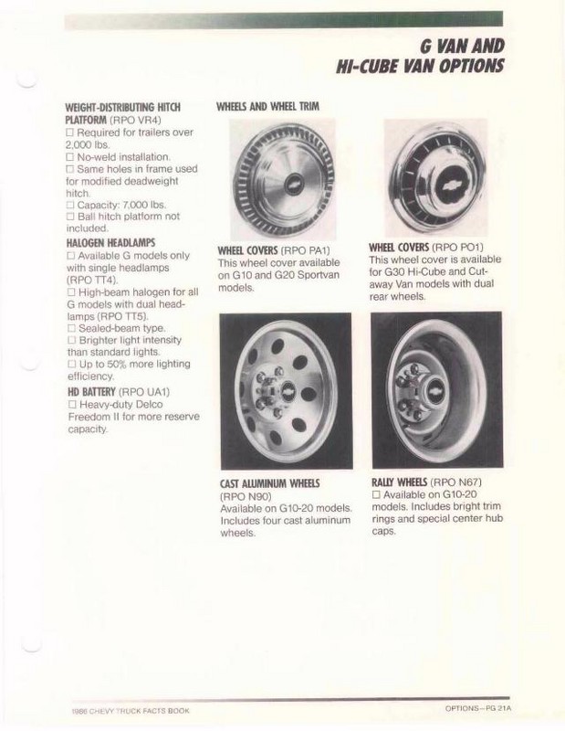 1986 Chevrolet Truck Facts Brochure Page 45